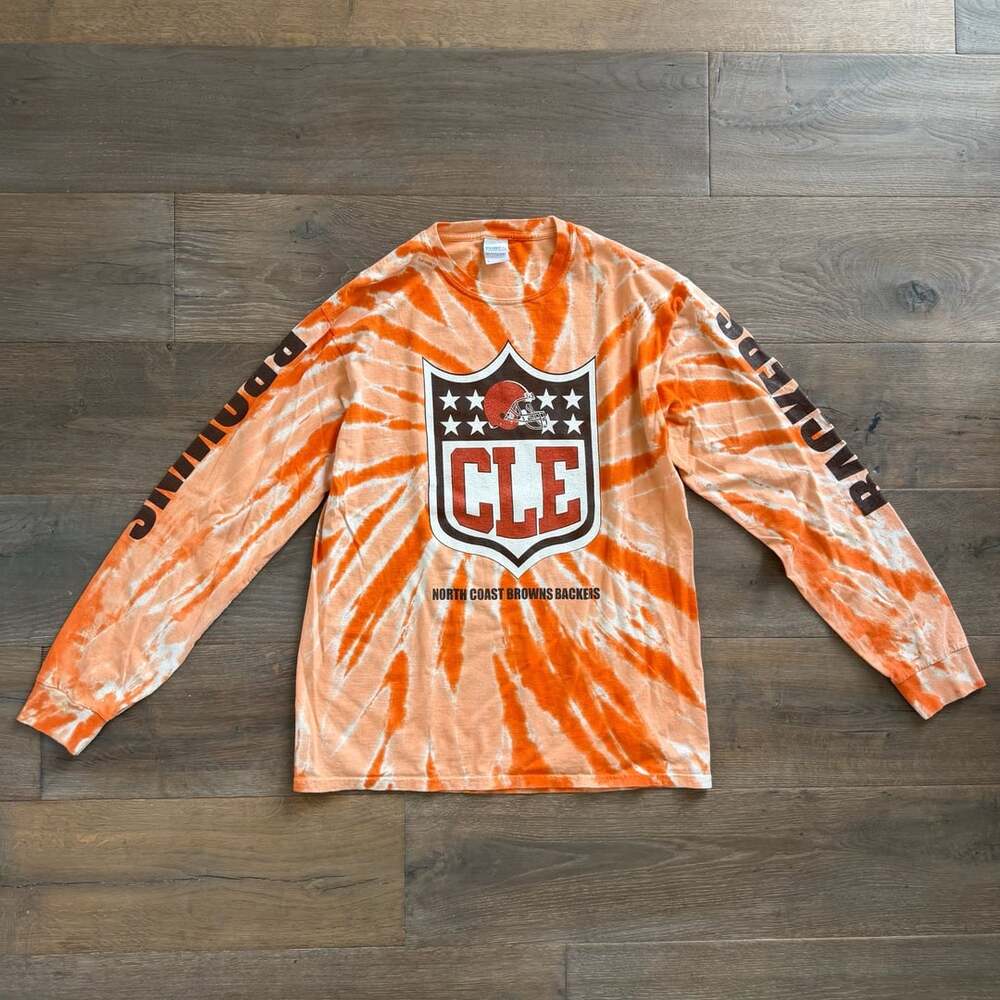 Cleveland Browns Tie Dye Long Sleeve T-Shirt Size Large